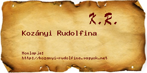 Kozányi Rudolfina névjegykártya