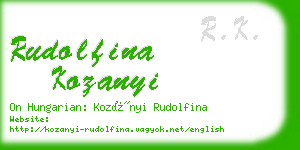 rudolfina kozanyi business card